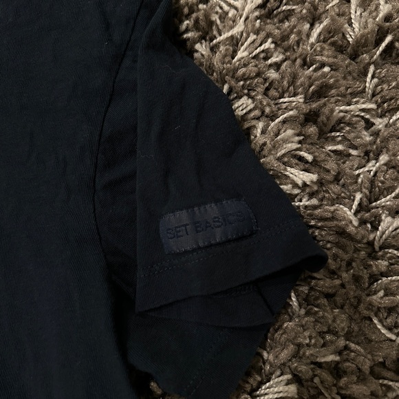 Set Active Navy Blue Cropped T Shirt - Picture 3 of 4